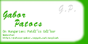 gabor patocs business card